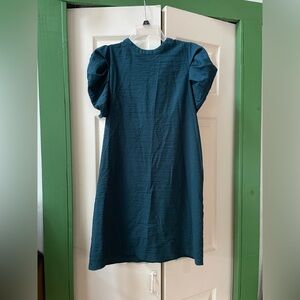 SHEIN Green Puff Sleeve Dress